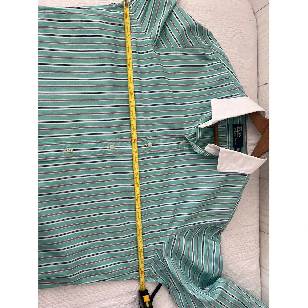 Lot Of 2 LARGE Polo Ralph Lauren Men's Cotton Oxford Button Down Shirts Aqua